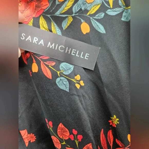 Sara‎ Michelle Cowlneck Satin Floral Dress Women's Size S - Picture 3 of 6
